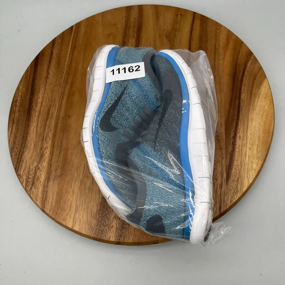 Nike Free Flyknit 4.0 Shoes Mens Size 9.5 Blue Running Comfort Walking Sneakers